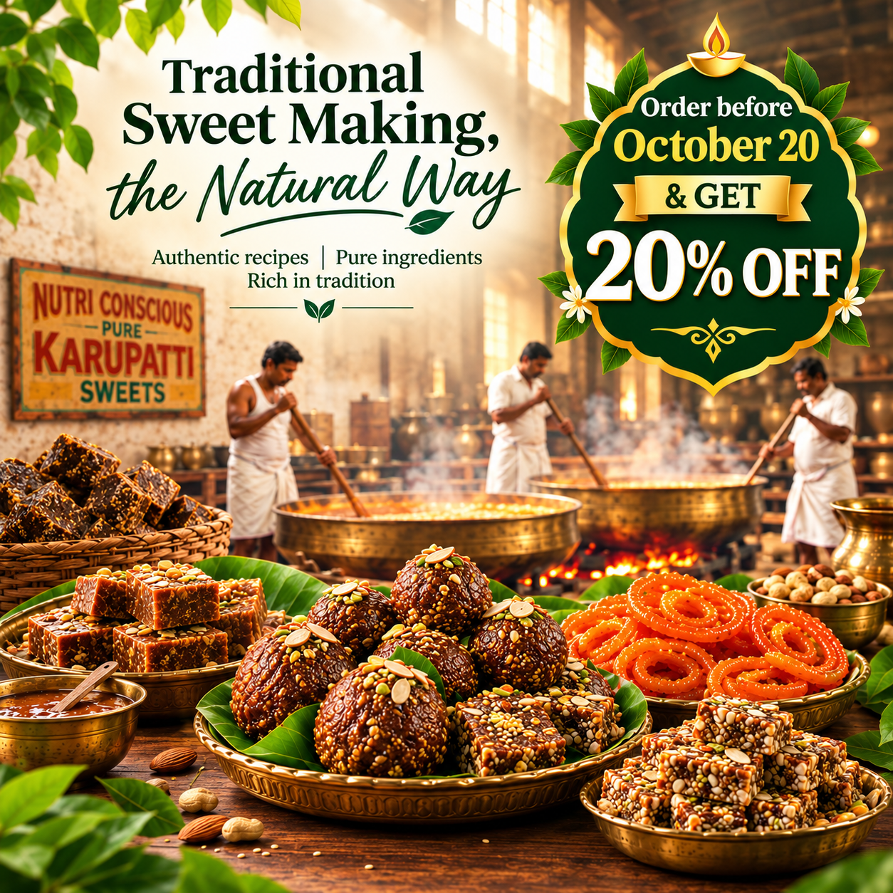 Traditional sweet making the natural way — order before October 20 and get 20% off at Nutri Conscious